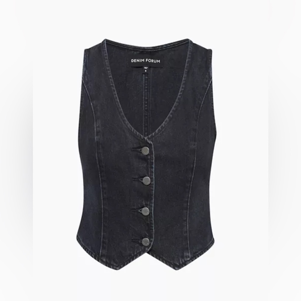 Denim Forum THE '90S MIA DENIM VEST in black eyeliner
